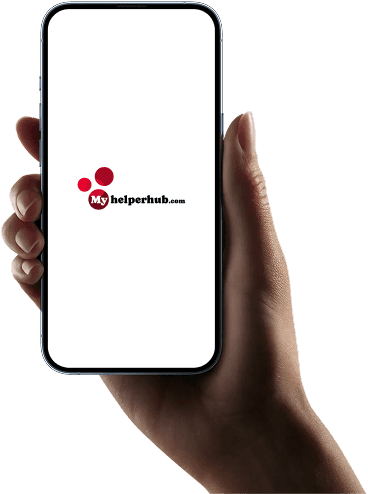 Myhelperhub app on a phone